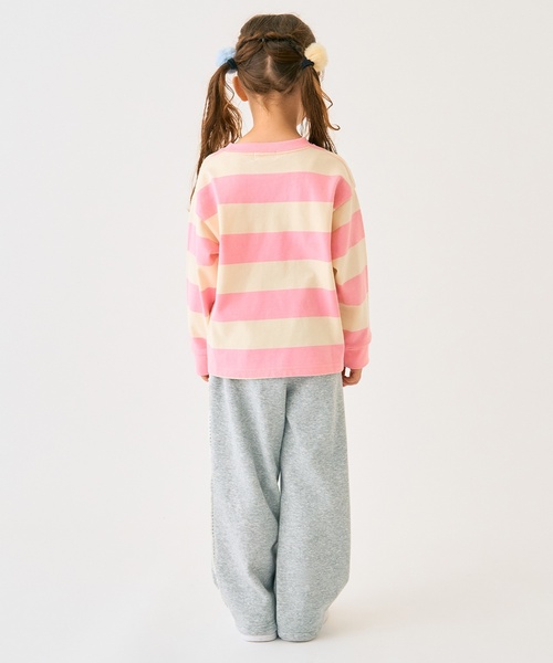 minimal（ミニマル）の「ボーダーサガラ刺しゅうロンT（スウェット・キッズ・ピンク/グリーン/ブルー/ブラック・130cm/140cm/100cm/120cm/90cm/110cm）」の12枚目の写真