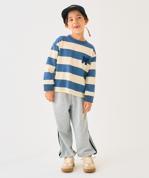 minimal（ミニマル）の「ボーダーサガラ刺しゅうロンT（スウェット・キッズ・ピンク/グリーン/ブルー/ブラック・130cm/140cm/100cm/120cm/90cm/110cm）」の9枚目の写真