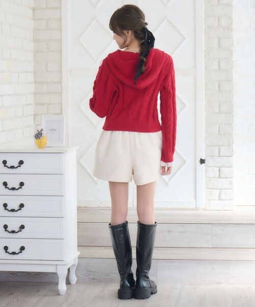 ems excite（エムズエキサイト）の「BIGリボンフーディーNT（ニット/セーター・レディース・ナチュラル/レッド/ダークブルー・FREE）」の8枚目の写真