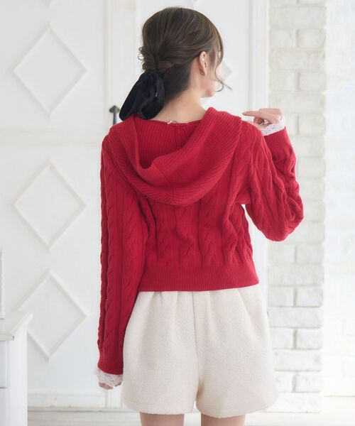 ems excite（エムズエキサイト）の「BIGリボンフーディーNT（ニット/セーター・レディース・ナチュラル/レッド/ダークブルー・FREE）」の13枚目の写真