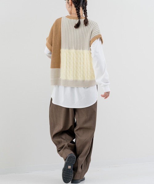 refinedworks（リファインドワークス）の「【refinedworks】きれいめ にも  カジュアル にもハマる 裾タックパンツ！（その他パンツ・レディース・チャコールグレー/ブラウン・FREE）」の13枚目の写真