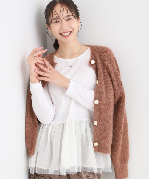 DRESKIP（ドレスキップ）の「裾フリルレイヤードトップス（Tシャツ/カットソー・レディース・ホワイト系8/ホワイト系6/オフホワイト・04/03/02/01）」の3枚目の写真