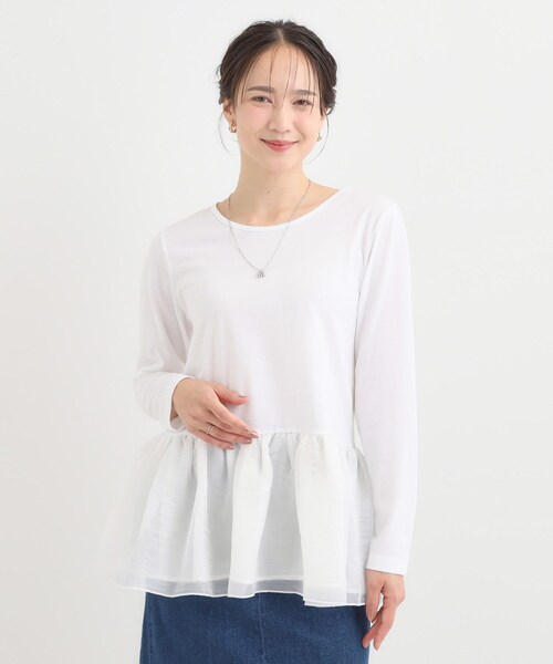 DRESKIP（ドレスキップ）の「裾フリルレイヤードトップス（Tシャツ/カットソー・レディース・ホワイト系8/ホワイト系6/オフホワイト・04/03/02/01）」の4枚目の写真