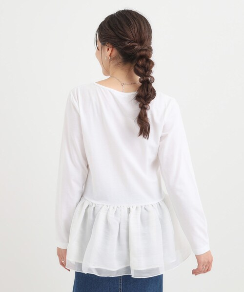 DRESKIP（ドレスキップ）の「裾フリルレイヤードトップス（Tシャツ/カットソー・レディース・ホワイト系8/ホワイト系6/オフホワイト・04/03/02/01）」の5枚目の写真
