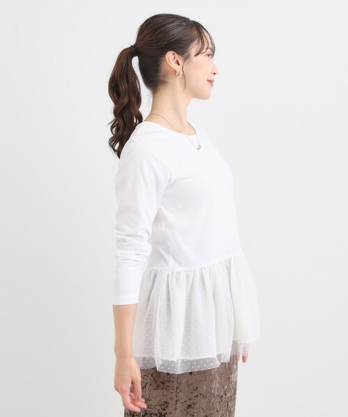DRESKIP（ドレスキップ）の「裾フリルレイヤードトップス（Tシャツ/カットソー・レディース・ホワイト系8/ホワイト系6/オフホワイト・04/03/02/01）」の13枚目の写真