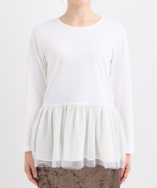 DRESKIP（ドレスキップ）の「裾フリルレイヤードトップス（Tシャツ/カットソー・レディース・ホワイト系8/ホワイト系6/オフホワイト・04/03/02/01）」の16枚目の写真