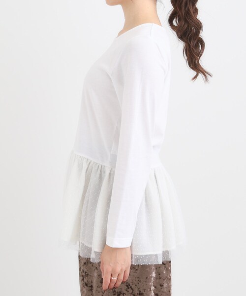 DRESKIP（ドレスキップ）の「裾フリルレイヤードトップス（Tシャツ/カットソー・レディース・ホワイト系8/ホワイト系6/オフホワイト・04/03/02/01）」の17枚目の写真