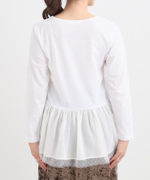 DRESKIP（ドレスキップ）の「裾フリルレイヤードトップス（Tシャツ/カットソー・レディース・ホワイト系8/ホワイト系6/オフホワイト・04/03/02/01）」の18枚目の写真