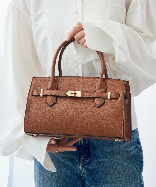 MAISON BREEZE(メゾンブリーズ)の「【MAISON BREEZE】シボレザー 金具ベルト付きトートバッグ ショルダーバッグ SNBD(トートバッグ・レディース・ブラウン/ブラック・FREE)」の13枚目の写真