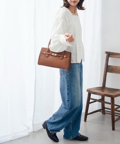 MAISON BREEZE(メゾンブリーズ)の「【MAISON BREEZE】シボレザー 金具ベルト付きトートバッグ ショルダーバッグ SNBD(トートバッグ・レディース・ブラウン/ブラック・FREE)」の16枚目の写真
