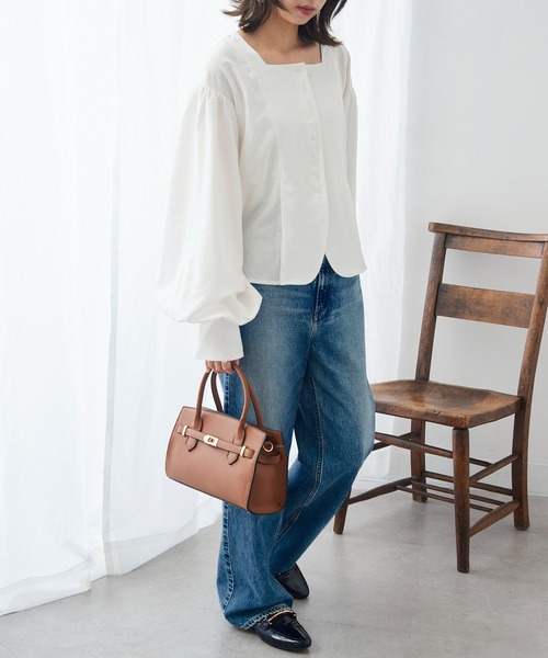 MAISON BREEZE(メゾンブリーズ)の「【MAISON BREEZE】シボレザー 金具ベルト付きトートバッグ ショルダーバッグ SNBD(トートバッグ・レディース・ブラウン/ブラック・FREE)」の17枚目の写真