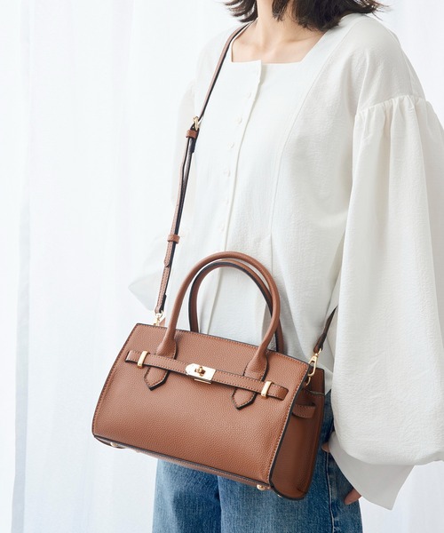 MAISON BREEZE(メゾンブリーズ)の「【MAISON BREEZE】シボレザー 金具ベルト付きトートバッグ ショルダーバッグ SNBD(トートバッグ・レディース・ブラウン/ブラック・FREE)」の14枚目の写真