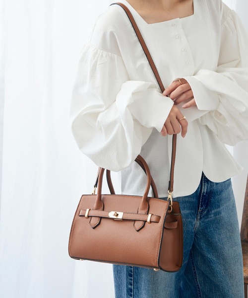 MAISON BREEZE(メゾンブリーズ)の「【MAISON BREEZE】シボレザー 金具ベルト付きトートバッグ ショルダーバッグ SNBD(トートバッグ・レディース・ブラウン/ブラック・FREE)」の15枚目の写真