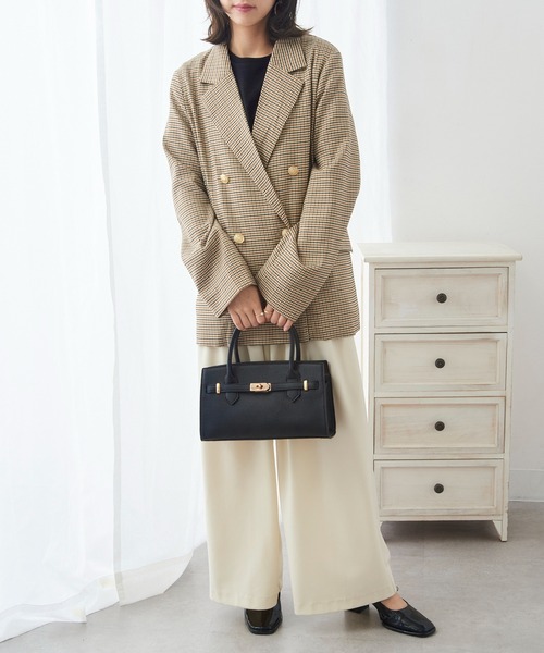 MAISON BREEZE(メゾンブリーズ)の「【MAISON BREEZE】シボレザー 金具ベルト付きトートバッグ ショルダーバッグ SNBD(トートバッグ・レディース・ブラウン/ブラック・FREE)」の11枚目の写真