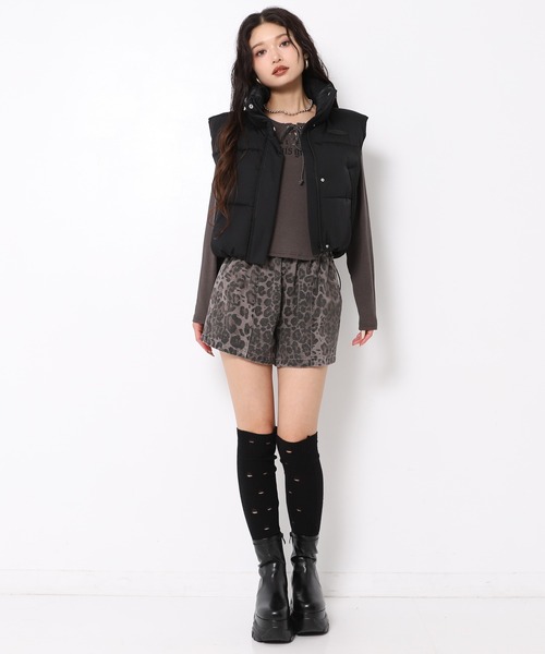 ANAP（アナップ）の「ナイロン ファイバー ダウン ショート ベスト（ベスト・レディース・ブラウン/ブラック・F）」の9枚目の写真