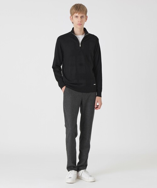 BLACK LABEL CRESTBRIDGE(ブラックレーベル・クレストブリッジ)の「シャドーチェックハーフジップニット(ニット/セーター・メンズ・ネイビー/ブラック/グレー系その他・M/L/XL)」の9枚目の写真