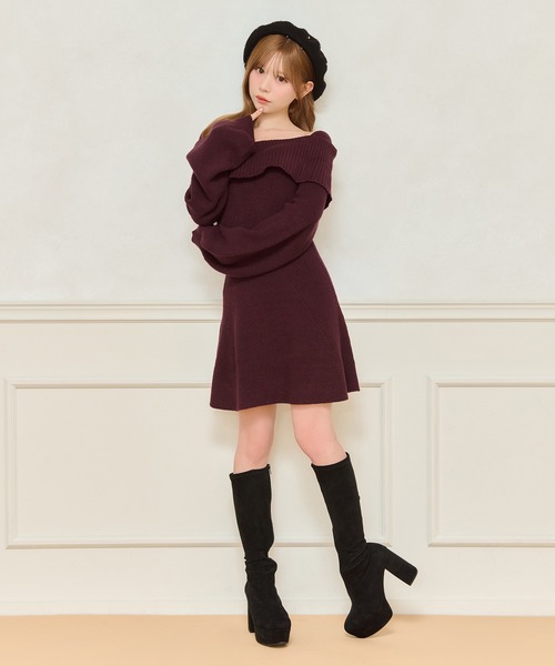 apres jour（アプレジュール）の「オフショルニットワンピース（ワンピース・レディース・ボルドー/ブラック/ブラウン系その他・X-LARGE/フリー）」の18枚目の写真