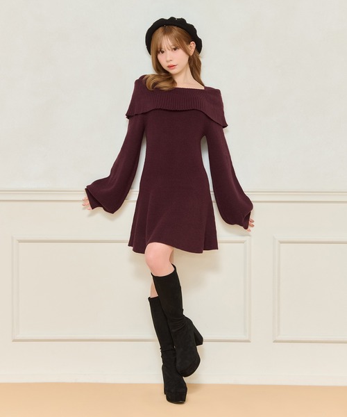 apres jour（アプレジュール）の「オフショルニットワンピース（ワンピース・レディース・ボルドー/ブラック/ブラウン系その他・X-LARGE/フリー）」の19枚目の写真