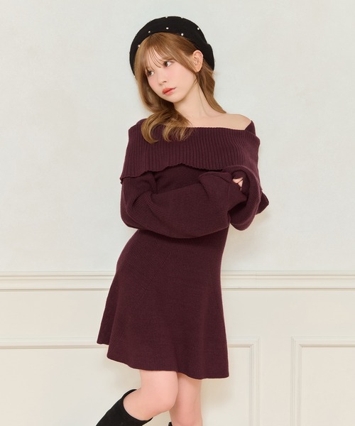 apres jour（アプレジュール）の「オフショルニットワンピース（ワンピース・レディース・ボルドー/ブラック/ブラウン系その他・X-LARGE/フリー）」の15枚目の写真