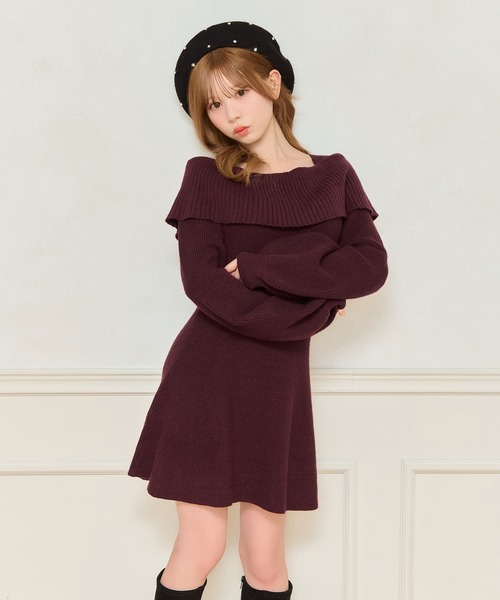 apres jour（アプレジュール）の「オフショルニットワンピース（ワンピース・レディース・ボルドー/ブラック/ブラウン系その他・X-LARGE/フリー）」の16枚目の写真