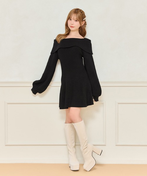 apres jour（アプレジュール）の「オフショルニットワンピース（ワンピース・レディース・ボルドー/ブラック/ブラウン系その他・X-LARGE/フリー）」の8枚目の写真