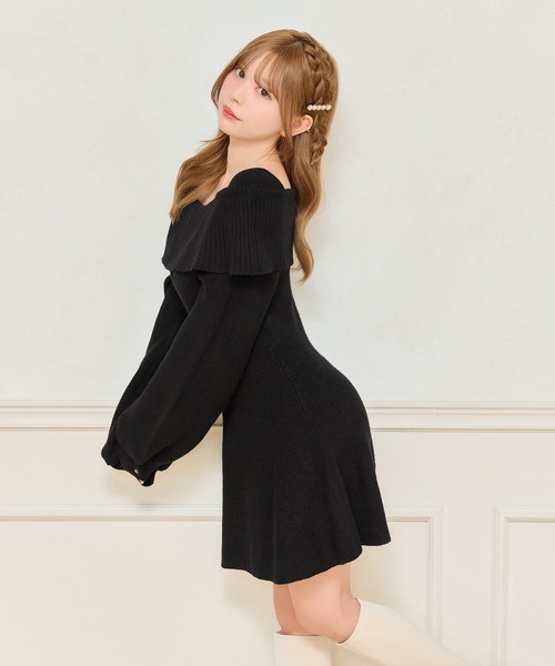 apres jour（アプレジュール）の「オフショルニットワンピース（ワンピース・レディース・ボルドー/ブラック/ブラウン系その他・X-LARGE/フリー）」の6枚目の写真
