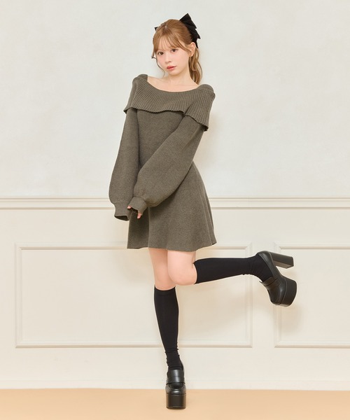 apres jour（アプレジュール）の「オフショルニットワンピース（ワンピース・レディース・ボルドー/ブラック/ブラウン系その他・X-LARGE/フリー）」の13枚目の写真