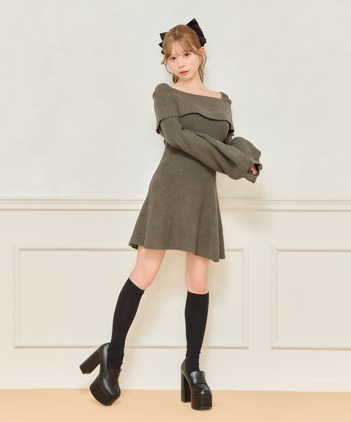 apres jour（アプレジュール）の「オフショルニットワンピース（ワンピース・レディース・ボルドー/ブラック/ブラウン系その他・X-LARGE/フリー）」の14枚目の写真