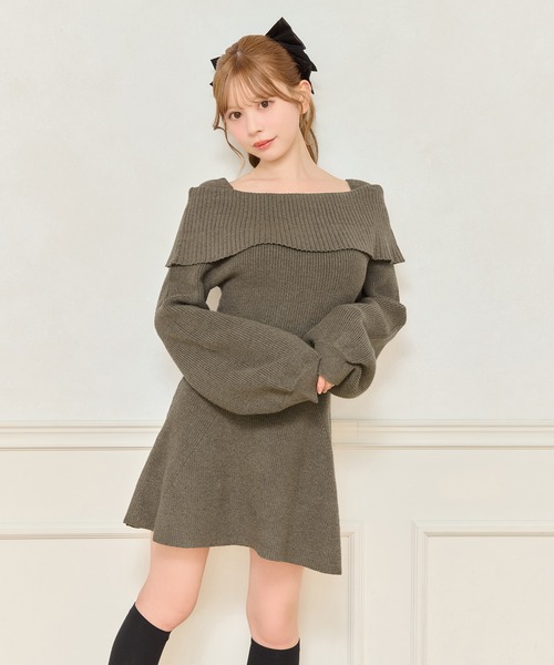 apres jour（アプレジュール）の「オフショルニットワンピース（ワンピース・レディース・ボルドー/ブラック/ブラウン系その他・X-LARGE/フリー）」の10枚目の写真