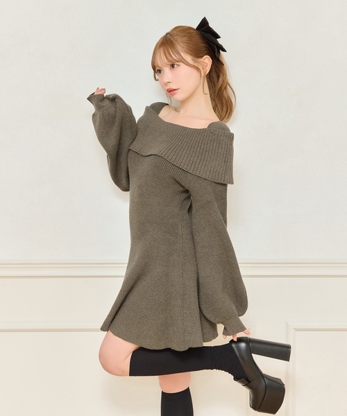 apres jour（アプレジュール）の「オフショルニットワンピース（ワンピース・レディース・ボルドー/ブラック/ブラウン系その他・X-LARGE/フリー）」の11枚目の写真