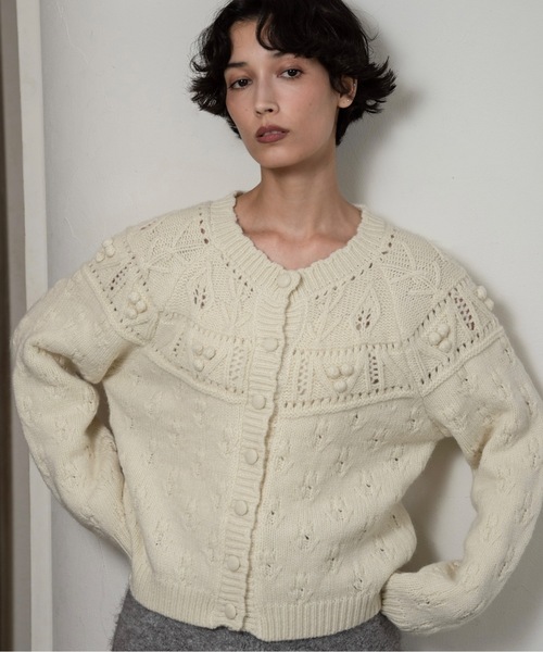 トップス lawgy scallop collar cardigan scallop collar cardigan / スカラップカラーカーディガン