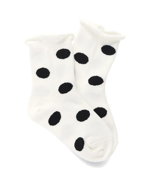 BRANSHES（ブランシェス）の「【b.+A】金子綾/ドットソックス（ソックス/靴下・キッズ・グレー/オフホワイト/ブラック・13-15cm/16-18cm/19-21cm）」の2枚目の写真