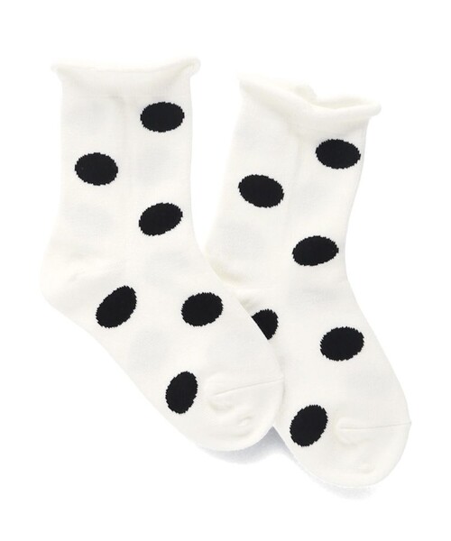 BRANSHES（ブランシェス）の「【b.+A】金子綾/ドットソックス（ソックス/靴下・キッズ・グレー/オフホワイト/ブラック・13-15cm/16-18cm/19-21cm）」の4枚目の写真