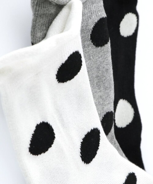 BRANSHES（ブランシェス）の「【b.+A】金子綾/ドットソックス（ソックス/靴下・キッズ・グレー/オフホワイト/ブラック・13-15cm/16-18cm/19-21cm）」の6枚目の写真