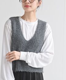 rps(アールピーエス)のTシャツセットラメフェザーベストアンサンブル(アンサンブル)