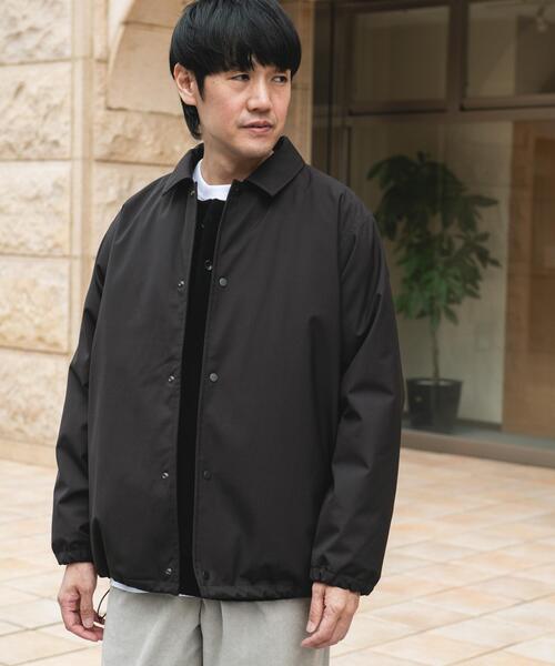 EFFLORISCIENCE ブラック プルオーバージャケット 撥水/防風』ウールブレンドラミネート 中綿ブルゾン（ブルゾン