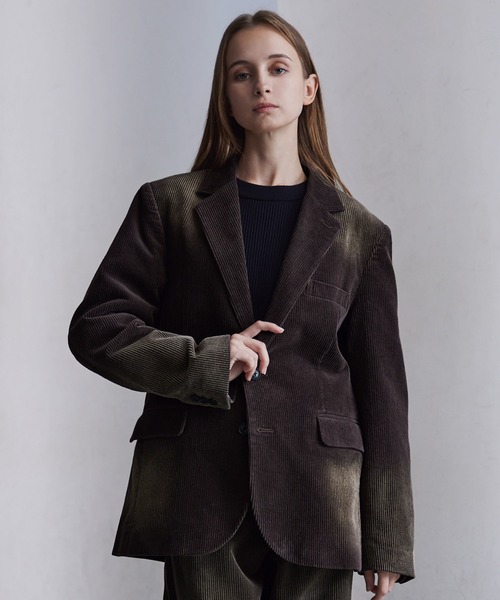 clel アンティーク デザイン コーデュロイ テーラード ジャケット L CLEL】Antique Design Corduroy Tailored Jacket / アンティーク