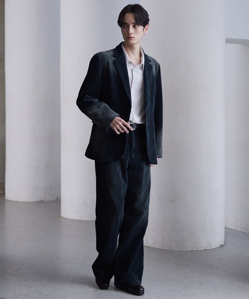 CLEL コーデュロイ テーラードジャケット＆スラックスセット Lサイズ CLEL】Antique Design Corduroy Tailored Jacket / アンティーク