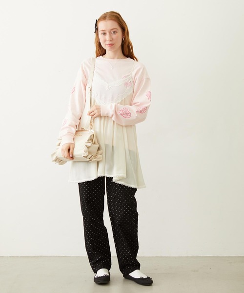 MILKFED.(ミルクフェド)の「KISS LOCK RUFFLE BAG(ショルダーバッグ・レディース・ブラック/オフホワイト/グリーン・ONE SIZE)」の11枚目の写真