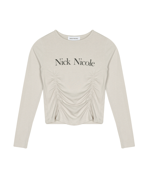NICK&NICOLE（ニックアンドニコール）の「NICOLE PINTUCK SHIRRING TOP_BEIGE（Tシャツ/カットソー・レディース・その他・FREE）」の5枚目の写真