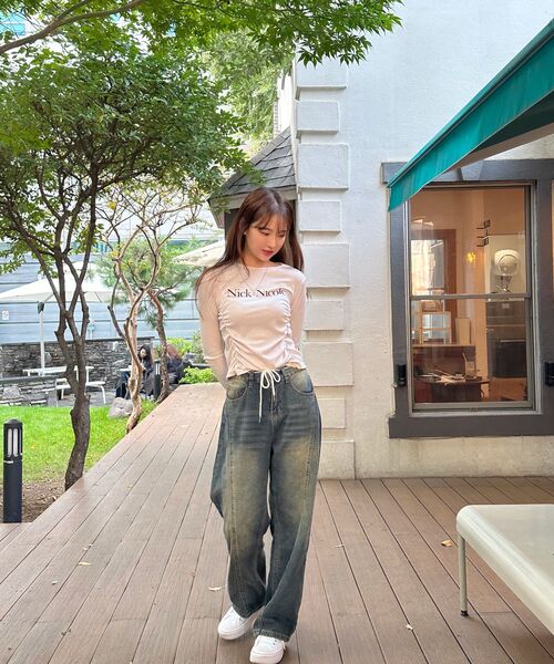 NICK&NICOLE（ニックアンドニコール）の「NICOLE PINTUCK SHIRRING TOP_BEIGE（Tシャツ/カットソー・レディース・その他・FREE）」の12枚目の写真