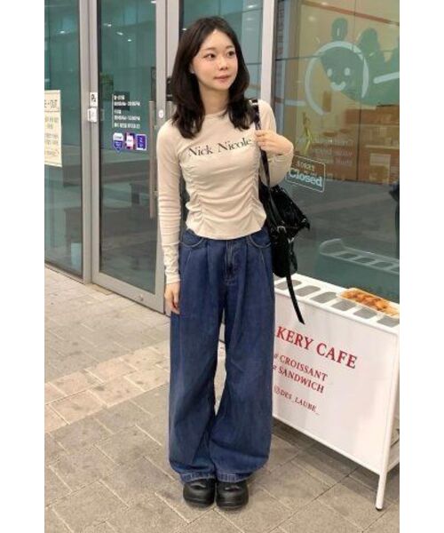 NICK&NICOLE（ニックアンドニコール）の「NICOLE PINTUCK SHIRRING TOP_BEIGE（Tシャツ/カットソー・レディース・その他・FREE）」の13枚目の写真