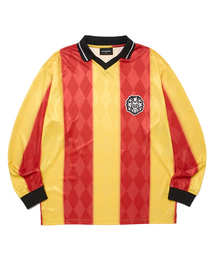 WKNDRS（ウィーキャンドース）の「STRIPE SOCCER JERSEY (YELLOW)（Tシャツ/カットソー・メンズ）」