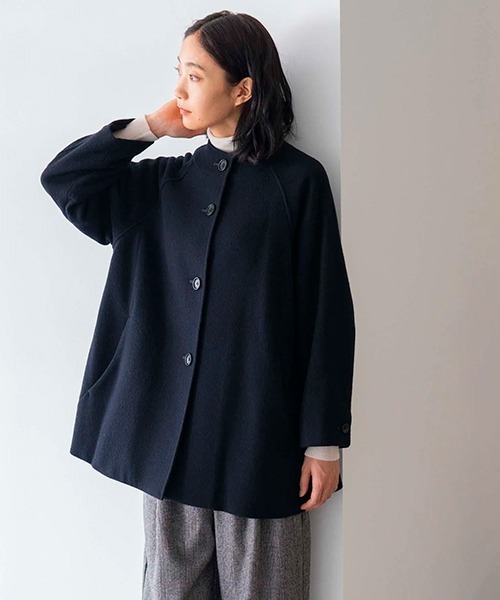 D(ディー)の「ウールコート【ショート】(その他アウター・レディース・ネイビー・MEDIUM)」の1枚目の写真