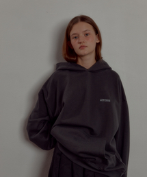 LETERIE LOGO HOODIE_CHARCOAL