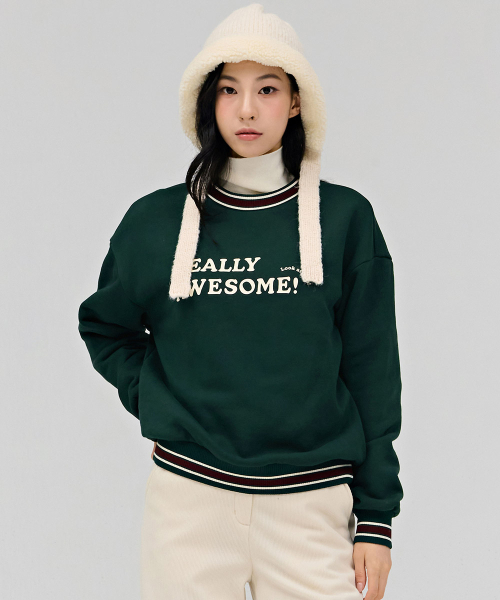 CHASECULT(チェイスカルト)の「レディース 配色 裏起毛 スウェットTシャツ - グリーン(スウェット・レディース・グリーン・85/90)」の3枚目の写真
