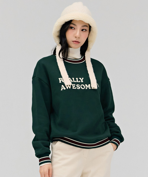 CHASECULT(チェイスカルト)の「レディース 配色 裏起毛 スウェットTシャツ - グリーン(スウェット・レディース・グリーン・85/90)」の4枚目の写真