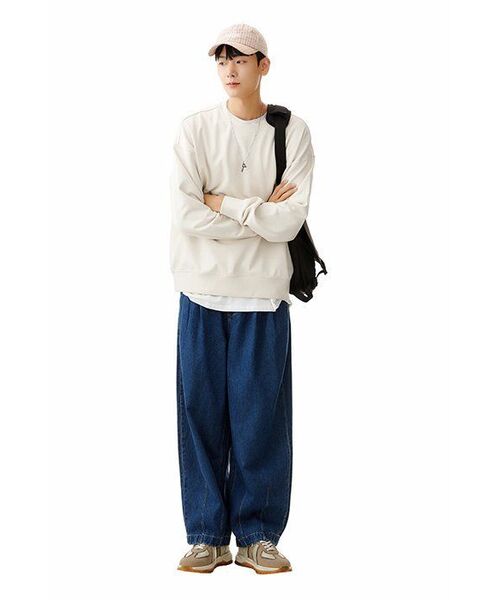 MUSINSA STANDARD（ムシンサスタンダード）の「デニムワイドバルーンパンツ [ミディアムインディゴ]（デニムパンツ・メンズ・その他・38/36/34/32/30/26/28）」の3枚目の写真