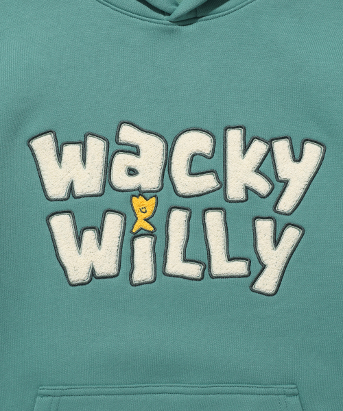 Wacky WiLLy(ワッキーウィリー)の「起毛タイポグラフィックフードグリーン(パーカー・レディース・その他・SMALL/MEDIUM/LARGE/X-LARGE)」の4枚目の写真