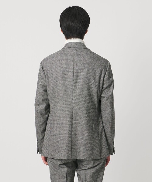 フランネル ハウンドトゥース シングル2ボタン テーラードジャケット